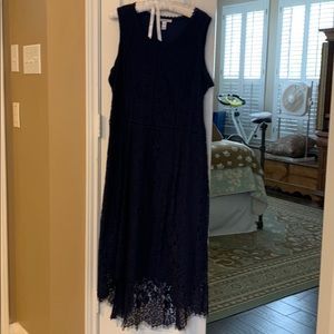 Isaac Mizrahi LIVE! Navy lace maxi dress